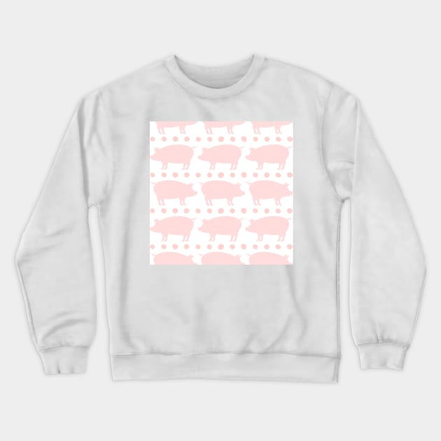 Pink Pig Parade Crewneck Sweatshirt by GemmasGems